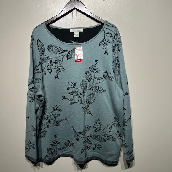 Avenue Sweaters - Soft Avenue Embroidered Long Sleeve Pullover Sweater | Women's Plus Size 22/24